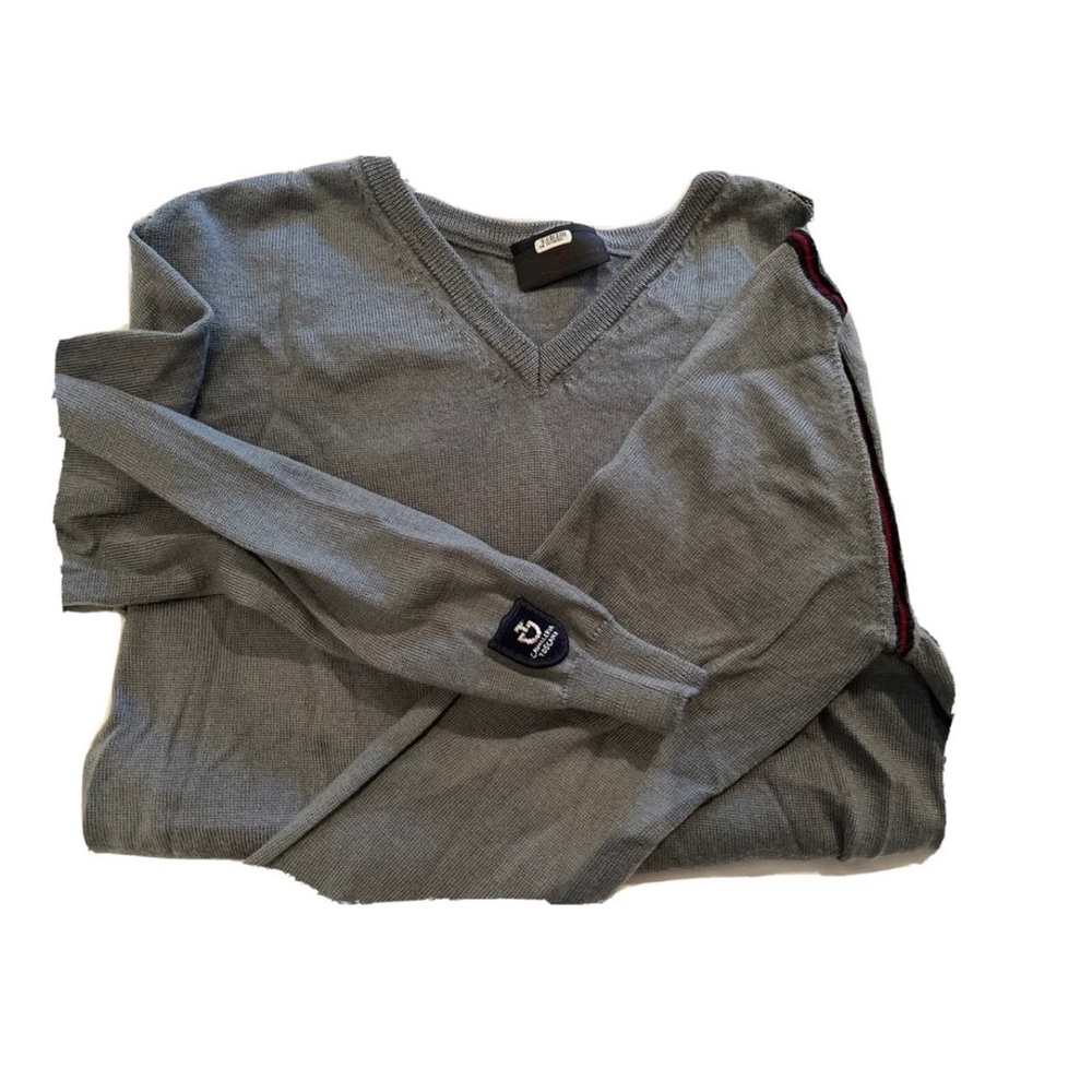 Cavalleria Toscana Merino Womens/child  V-Neck Sweater Grey Sm